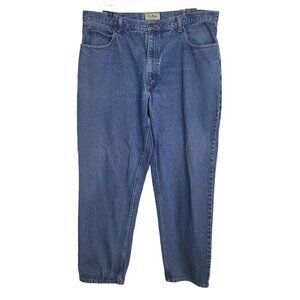 Vtg L.L. Bean Relaxed Fit Blue Jeans 42x34 Big Mens Med Wash Heavy Work Denim